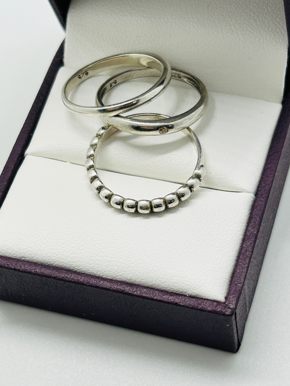 Sterling Silver Stacking Rings Set - Size 6
